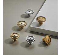 Brass Furniture Handles Vintage Bronze/Silver/Gold Kitchen Cabinets Wardrobes Dresser Drawer Knobs Single Hole(C1-28mm)
