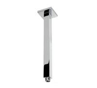 Brass G1/2 Square Shower Head, 230mm Wall or Ceiling Mounted Pipe, Chrome Finish for Modern Bathroom