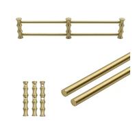 Brass Gallery Rails for Shelves, 3in Tall Versatile Shoe Rack/Bookcase/Closet/Pantry Cabinet Front Fence Decorative Edge Pole, Prevents Items from Falling(Long 23in/58cm)