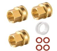 Brass Garden Hose Adapter, 3/4”GHT Female x 1/2”NPT Female Swivel Connector,GHT to NPT Adapter Brass Fitting,Brass Garden Hose to Pipe Fittings Connect 3pcs(3/4 GHT female TO 1/2 NPT female)