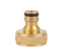 Brass Garden Hose Tap Connector With Thread Linking And Rubber Seal Adapter Leak Resistant 1 Inch Connection For Secure Faucet To Water Pipe Attachment Golden Color