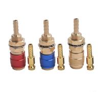 Brass Gas and Water Quick Connector Set for 6Mm Hose Maintenance Compatible Having for Tig Welding Torch Models 12 Or 18 Or 20 Or 27 6Piece Set for Efficient for Metalworking Plus - Applications