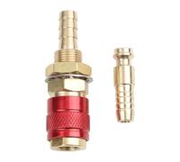 Brass Gas Water Quick Connector 8mm for TIG Welding Torch WP12 18 20 27 Hose Fitting Set of 6 Red Blue Metal Coupler for Welder(Red)