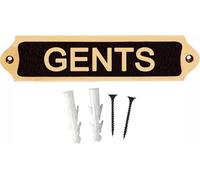 Brass Gents Door Sign Plaque - Engraved Solid Metal Modern Traditional Decorative Wall Mount Plate for Home & Commercial Use