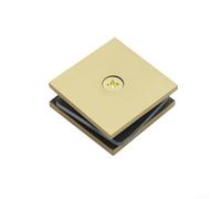 Brass Glass Clamp Fixed Panel U-Clamp Square for 8-12 mm Tempered Glass, Bathroom Door Hardware, Chrome/Brushed/Black/Gold Finish, 45x45mm, Heavy Duty Shower Door Bracket (Gold)