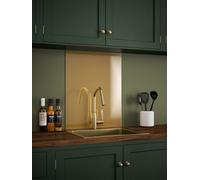 Brass Glass Kitchen Self Adhesive Splashback 600 X 750mm