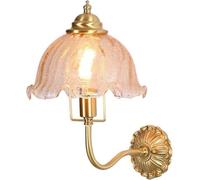 Brass Glass Wall Lamps Japanese Style 1-Light Wall Sconce Dining Room Bathroom Wall Lighting Bedroom Living Room Wall Lights H14.97in Bedside Decor Lamp,Luxury