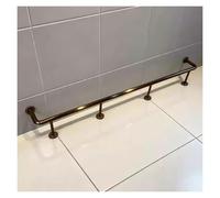 Brass Gold Bar Foot Rail Kit 70-280cm Length Options, Complete Stainless Steel Undercounter Mount Hardware & End Caps, Heavy Duty Commercial Bar Rail for Home Restaurant(65inch/165.1cm)