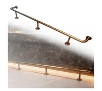 Brass Gold Bar Foot Rail Kit, 70-300cm Length Options, Complete Stainless Steel Under Counter Mount Hardware And End Caps, Under-Counter Mount