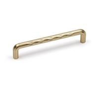 Brass Gold Cupboard Handles 128mm Centres Textured Grooved Knurled Bar Pull Kitchen Cabinet Door Drawer Replacement Upcycle Hardware