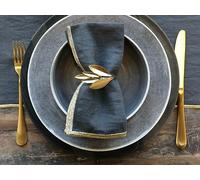 Brass Gold Metal Leaf Napkin Ring, Leaves Table Decor