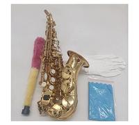 Brass Gold-plated B-flat Curved Treble Saxophone Exquisite Pattern Professional-grade Tone Sax Instrument Saxophone for Student