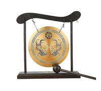 Brass Gong, Zen Art Brass, Chinese Gong with Stand Gong with Taiji Symbols, Stand and Mallet, Zen Table Gong Dragon for Home Decor Housewarming Blessing