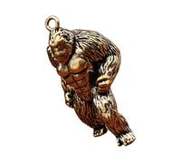 Brass Gorilla Statue Keychain Multi-purpose Hanging Pendant Retro Animal Figurine Wear-resistant Desk Decor Gift for Friends and Family
