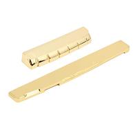 Brass Guitar Nut, 43mm Bone Replacement for Tele Telecaster Style Guitar, Electric Guitar Saddle Pre Slotted 6 String Musical Instrument Accessories Golden Luster (Upper pillow