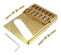 Brass Guitar With Asymmetric Design And Six Adjustable Saddles For Electric Guitar Replacement Black Color(Golden)