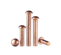 Brass Half Round Solid Rivets, M1.5-M8 Button Head Hand Knock Rivet | Solid copper rivets, easy hand hammer installation for sheet metal fastening(M6(5pcs),12mm)