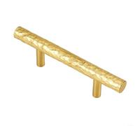Brass Hammered T-Shaped Drawer Handle Gold Finish for Cupboard Wardrobe