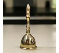 Brass Hand Bell - 5.25” Vintage Bell for Seniors, Teachers, Meditation & Prayer | Bedside Bell, Dinner Bell, Classroom Bell, Tibetan Style Ritual Bell | Decorative Gift for Mom & Elderly