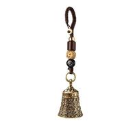 Brass Hand Bell Keychain - Vintage Repelling Bells, Small Loud Bell for Car Pendant, Outdoor Home Farm Church Hiking Pet Training | Pure Brass Bells with Lanyard for Safety and Decoration