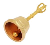 Brass Hand Bell Retro 4.5 Inch Rattle Buddhist Meditation Peaceful Atmosphere Small Bell for Good Luck Temple Decor