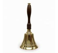 ＡＷＨＡＯ Brass Hand Call Bell with Wooden Handle Handheld Brass Hand Bell Resonant for Collectors, Reception Desk