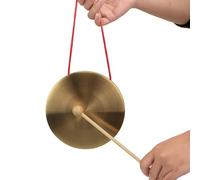 Brass Hand Gong 4.7in with Round Mallet - Traditional Opera Gong for Church, Orchestra & Percussion