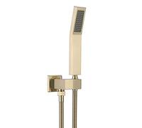 Brass Hand Held Shower Head with Shower Hose and Holder Bracket Replacement Wall Mount Handheld Showerheads Set,Brushed Gold