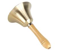 Brass Handcall Bell Dinner Service Large Handcall with Wooden Handle School Classroom Service and Game Brass Handbell