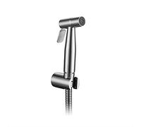Brass Handheld Bidet Sprayer Kit with 47-Inch Hose, ABS Bracket Holder, Chrome & Black Finish - Upgrade Your Bathroom Hygiene & Comfort