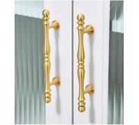 Brass Handle Round Kitchen Cabinet Drawer Single Hole Knob Solid Wardrobe Door Handle Gold Furniture Hardware(Hole spacing-96mm)