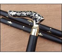 Brass Handle Victorian Telescope Foldable Wooden Walking Stick Cane Ideal Vintage Gift Men Women Father/Mother (Black Victorian)