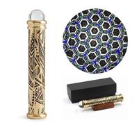 Brass Handmade Teleidoscope, Vintage Look Kaleidoscope with Wooden Display Stand, Nautical Décor for Gifting, Antique Finish Gift for Husband, Graduation Day, Retirement, Christmas