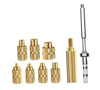 Brass Heat Insert Tip Tool Set for 3D Printing, Heat Set Insert Installation Tool with Stepped Press Heads, Knurled Adapter and Metal Shaft for Polymer Parts