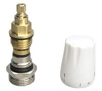 Brass Heating Manifold Valve Core G1/2xG3/4 Manual | Sturdy HPb57-3 brass, manual lift for core, clear flow scale, G1/2xG3/4 threads, nickel plated finish