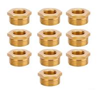 Brass Hex Bushing Kit 10PCS Threaded Pipe Fittings 1 NPT Male to 1/2 NPT Female for Pipe Size Reduction in Equipment