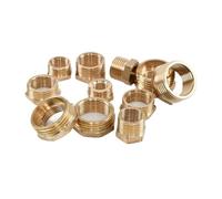 Brass Hex Bushing Reducer Pipe Fitting 1/8 1/4 3/8 1/2 3/4 F to M Threaded Reducing Copper Water Gas Adapter Coupler Connector(M03 to F02)