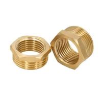 Brass Hex Bushing Reducer Pipe Fitting 1/8 1/4 3/8 1/2 3/4 F to M Threaded Reducing Copper Water Gas Adapter Coupler Connector(1I8-3I8)
