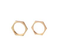 Brass Hex Lock Nuts Pipe Fitting M10 M12 1/8" 1/4" 3/8" 1/2" 3/4" 1" BSP Female Thread Hexagonal Shank Cap Copper,Flange nut 1.2inch, 5pcs