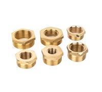 Brass Hex Pipe Fitting Reducer Adapter, Brass Hex Bushing Reducer F to M Thread for 1/8 Inch to 3/4 Inch(1/8-1/4)