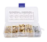 Brass Hex Standoff Set with 304 Stainless Steel Screws and Nuts, M4 PCB Spacer Assortment for Electronics DIY, Robotics and Hardware Projects