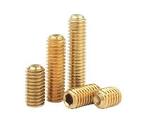 Brass Hexagon Socket Set Screws, M2 M2.5 M3 M4 M5 M6 M8 M10 M12, Cup Point Screws, DIN916, Length 2-40mm, 1-50pcs