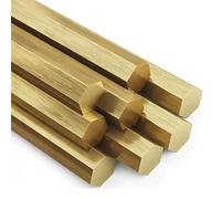 Brass Hexagonal Bar,Hex Hexagon Rod, Brass Rod Bar Hardware Solid Hexagon Rods H59 Material Length 500mm for Making Industry Mould DIY(Opposite side:7mm)