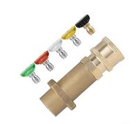 Brass High Pressure Washer Adapter with 1/4-In Quick Connect Fitting and 5 Adjustable Nozzles for Compatibility with Most Pressure Washers