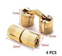 Brass Hinges for Cabinet Doors | 8mm 10mm 12mm Concealed Invisible Hinge Set | Smooth 180° Opening Angle | Compatible with Lightwe(10mm)