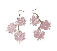 Brass Hoop Earrings for Women Fall Leaf Earrings For Women Autumn Lightweight Colorful Statement Jewelry Shimmery Trendy Her Handmade By The Painted (Maple Leaf) Rose Hoop (One Size)