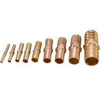 Brass Hose Barb Adapter Fittings, Brass Equal Barb Splicer Fitting for Water Gas Hose Pipe Pack of 2 Multiple Sizes(4mm-4mm)