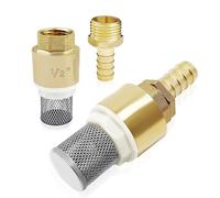 Hose Barb Brass Check Valves 1/2inch Brass Foot Valves Strainer Filter Bottom Valves With Hose Connection Rustproof Inch Brass Foot Valves Backflow Prevention For Suction Hose