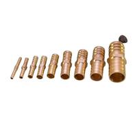 Brass Hose Barb Connector, Pack of 2 Brass Equal Barb Hose Pipe Fitting Multiple Sizes for Water Gas(4mm-4mm)