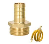 Brass Hose Barb Reducer Fitting,1" to 3/4" Barb Hose ID,19mm Hose Fitting Adapter,for Air Pipe,Water Pipe,Reducing Barb Splicer Mender Union Air Water Fuel